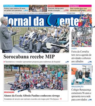 Jornal da Gente – Edição 813 – 12 a 18 de maio de 2018