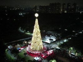 Árvore de Natal símbolo de SP é inaugurada no Parque Villa-Lobos