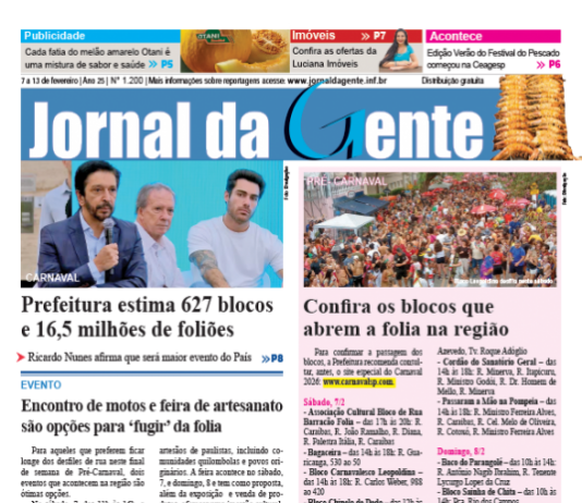 Jornal da Gente – Edição 1200 – 7 a 13 de fevereiro de 2026