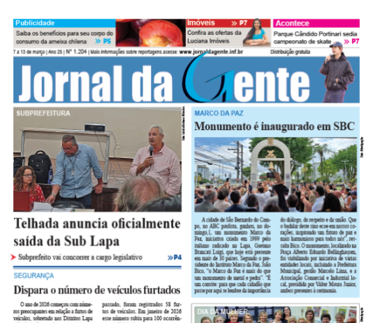 Jornal da Gente – Edição 1204 – 7 a 13 de março de 2026
