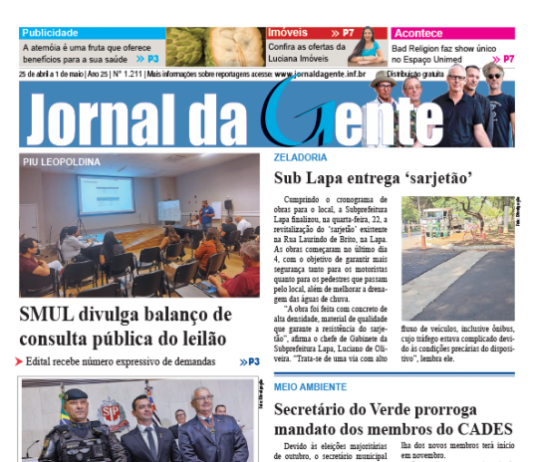 Jornal da Gente – Edição 1211 – 25 de abril a 1 de maio de 2026