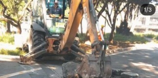 Obras interditam Rua Laurindo de Brito, no Alto da Lapa